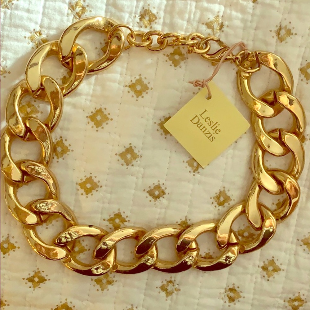 NWT Leslie Danzis plated curb link Necklace